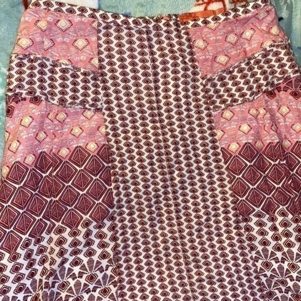 Prana Isadora Pink Grapevine Geometric Pattern Midi Skirt - Picture 4 of 8